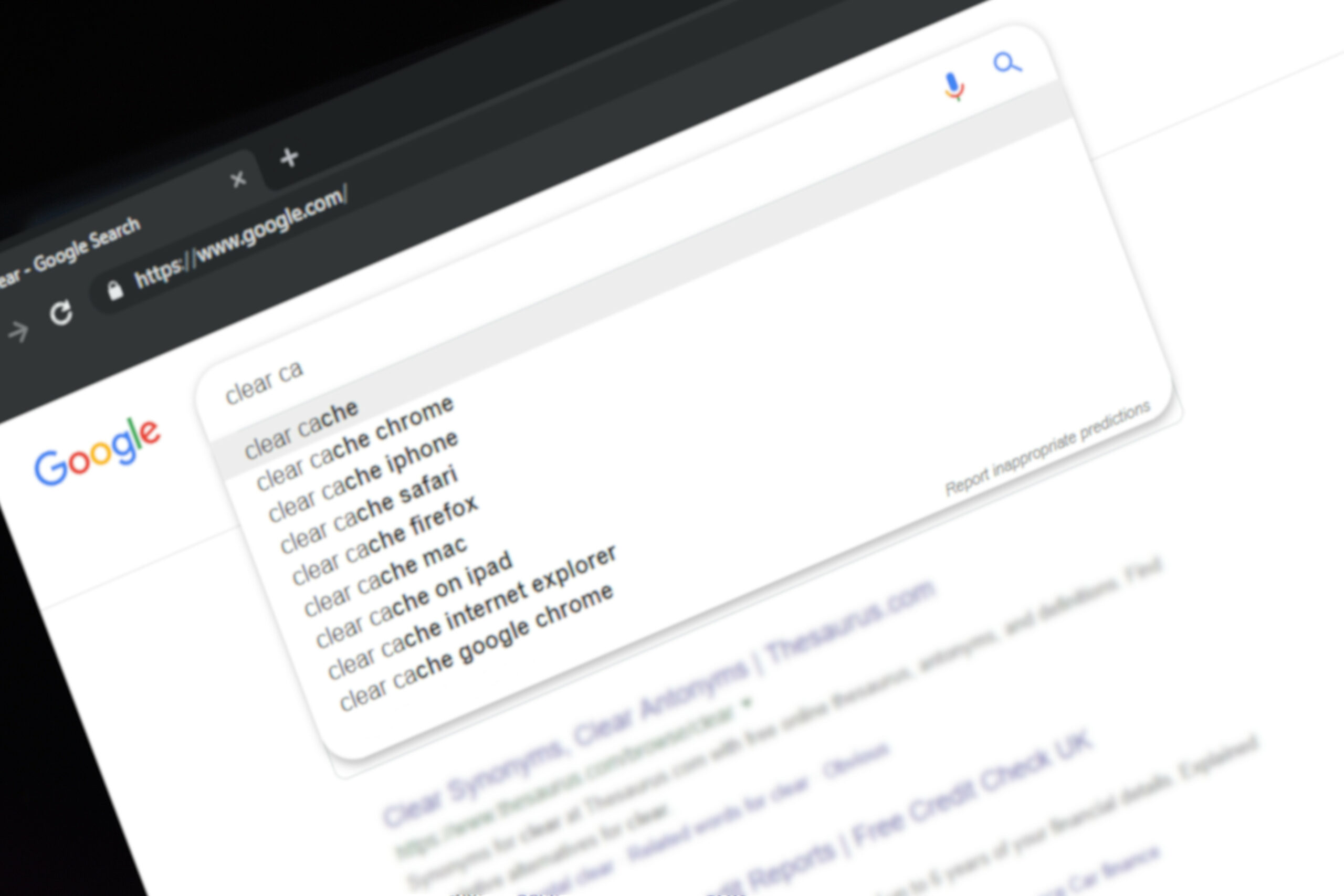 How to clear your cache